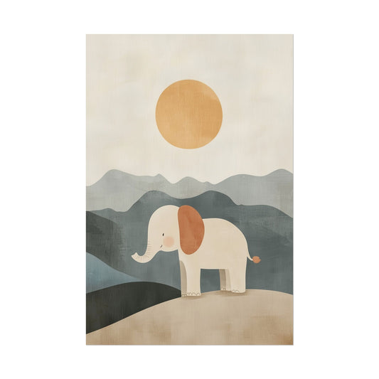 Kids Wall Art Poster Playful Elephant (20029)